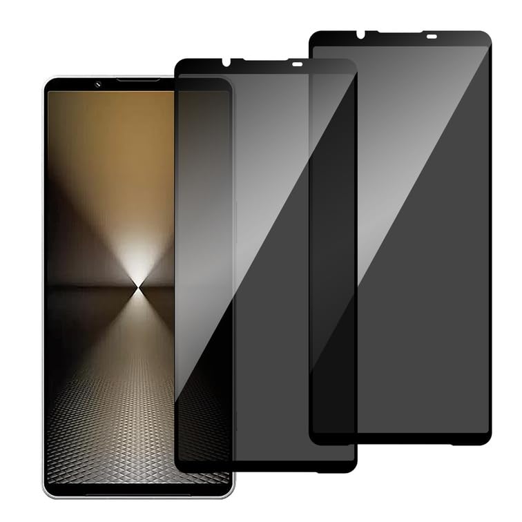 chejuza Privacy Phone Screen Protector for Sony Xperia 1 VI [2 Pieces], 9H Hardness, Full Coverage Anti Spy Tempered Glass, HD
