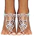 2 Pieces Women's Foot Chain Barefoot Sandals Beach Wedding Jewelry Anklet with Rhinestone Toe Ring