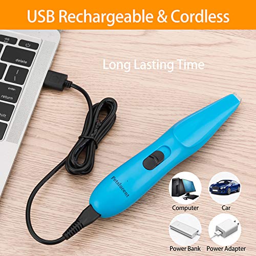 Petslucent Dog Clippers, Pet Grooming Scissors Kit Professional Cat Hair Clipper Trimmer for Small Dogs, Super Quiet Rechargeable Dog Clippers Brush Comb for Hair Around Claw, Paws, Eyes, Ears, Feet