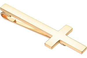 Asienice Unique Cross Tie Clips for Men Black Silver Gold Personalized Tie Clip Suitable for Regular Ties Classic And Minimalist Copper Tie Bar Box