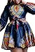 Dellytop Women African Print V-neck Dashiki Style Long Sleeve Dress
