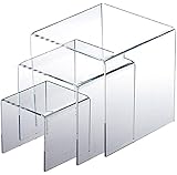 3-piece Set Clear Acrylic Display Risers Transparent For Jewelry Display Stand Riser Display Stand Showcase