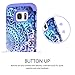 GUAGUA Galaxy S7 Case Samsung S7 Case Mandala Flower Three Layer Hybrid Hard PC Bumper Soft Silicone Rubber Glossy Cover Shockproof Protective Durable Phone Cases for Samsung Galaxy S7 (G930), Purple