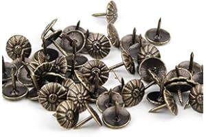 Vintage Upholstery Nails, 100pcs Furniture Decorative Nails Pins Wood Tack Stud for Home Furniture Decor Bronze Metal Tags Ta