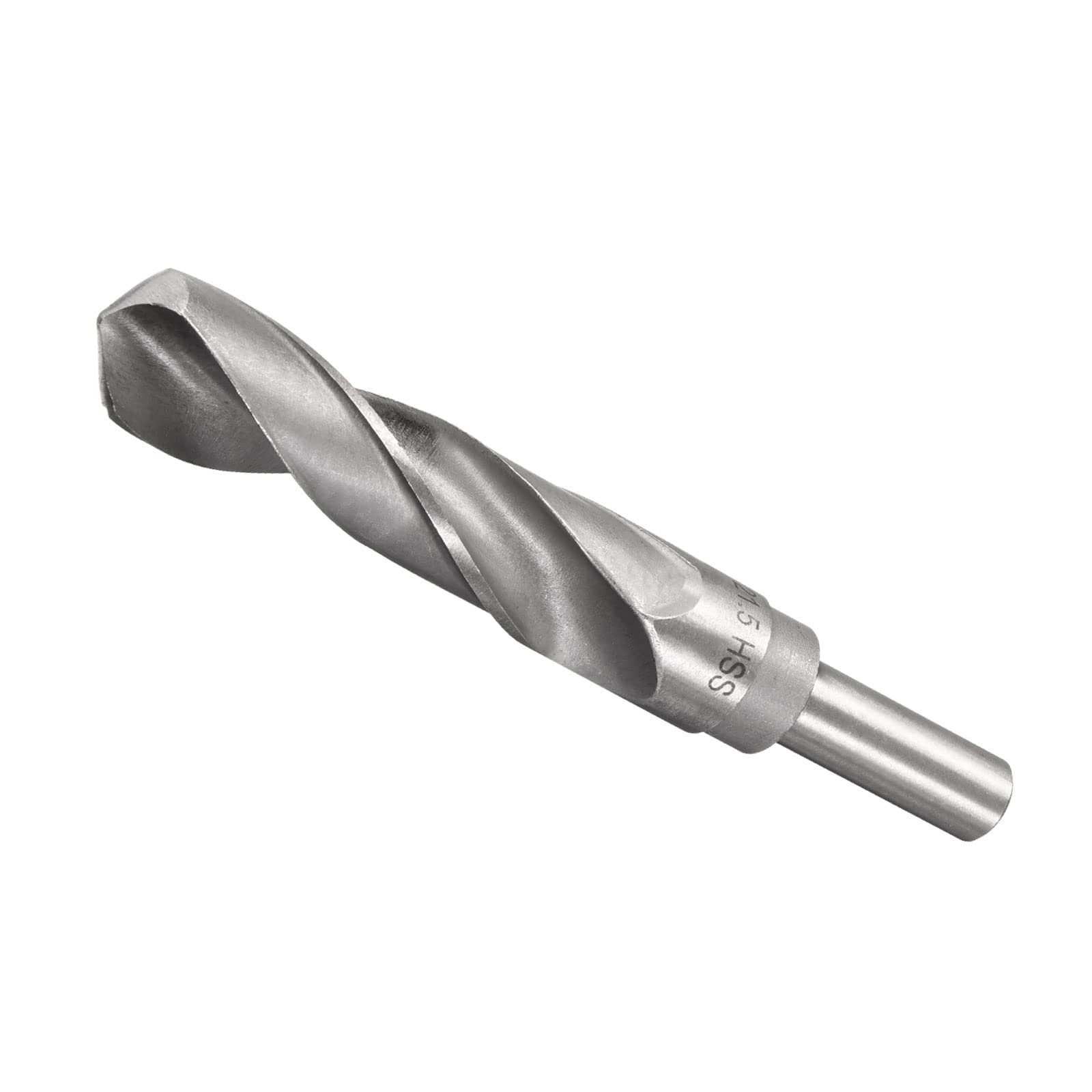 CoCud Reduced Shank Drill Bit, 21.5mm Cutting Edge 1/2" Shank, High Speed Steel 4241 Polished Twist Drill Bits - (Applications: for Aluminum Copper Wood Plastic)