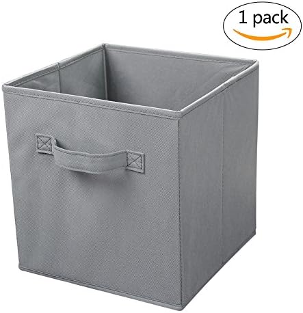 VASTING ART Foldable Fabric Cube Storage Bins &amp; Boxes Containers for Closet Toy and Laundry(11 Inches), Gray,1pack