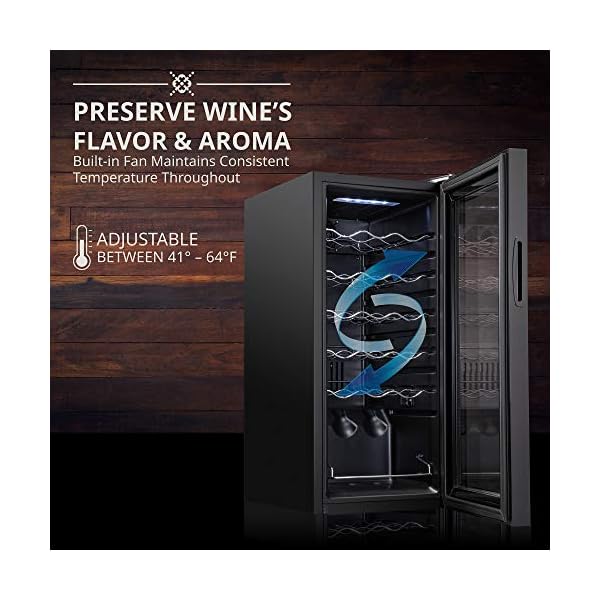 Ivation-18-Bottle-Compressor-Wine-Cooler-Refrigerator-wLock-Large-Freestanding-Wine-Cellar-For-Red-White-Champagne-or-Sparkling-Wine-41f-64f-Digital-Temperature-Control-Fridge-Glass-Door-Black
