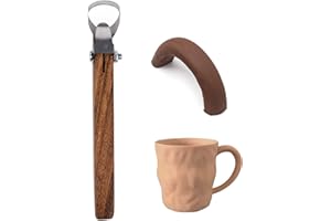 YUSHEN Pottery Clay Sculpting Tools for Tea Cup Mug Utensil Vase Handle Clay Cutters, Ceramic Clay Scraper Scratching Tools Adjustable Thick Cup Handle Maker Clay Sculpture (Style D)