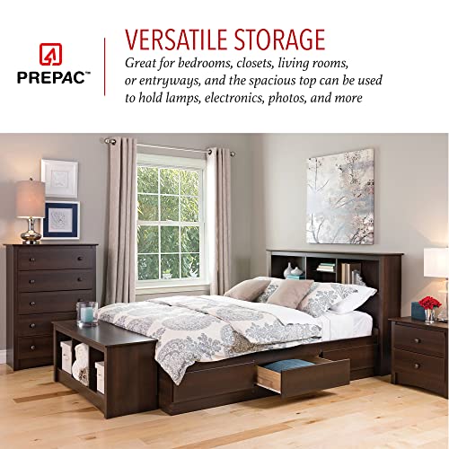 Prepac Fremont Superior 5-Drawer Chest for Bedroom - Spacious and Stylish Chest of Drawers, Measuring 16"D x 31.5"W x 45.25"H, In Espresso Finish