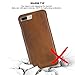 Pierre Cardin iPhone 8 Plus Leather Case / iPhone 7 Plus Case Protective Slim fit Snap On Hard Back Cover for iPhone 8 Plus / iPhone 7 Plus Brown