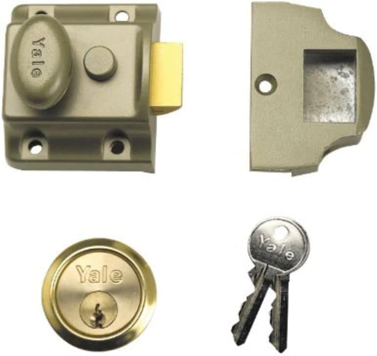 Yale Traditional Nightlatch Standard Security 40 mm Electro Nickel Brass