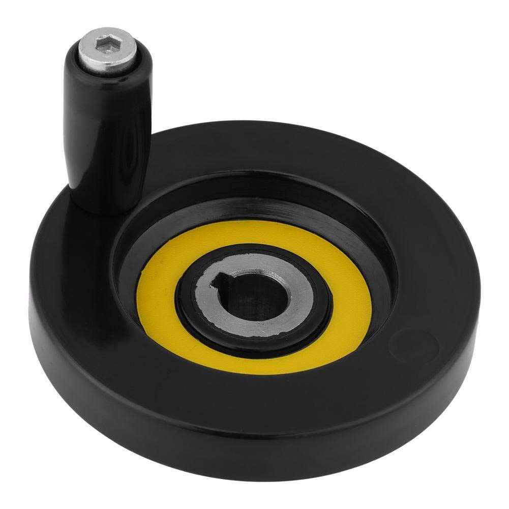 Back Corrugated Handwheel, Cabinet Hardware Knobs Lathe Machine Bakelite Handwheel with Revolving Handle(12 * 80mm)