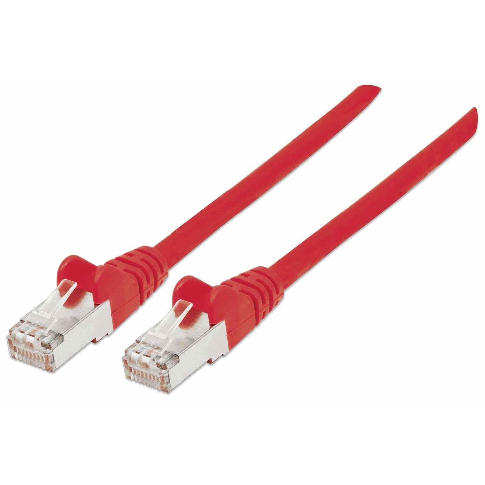 Intellinet Network Patch Cable, Cat7 Cable/Cat6A Plugs, 5m, Red, Copper, S/FTP, LSOH / LSZH, PVC, RJ45, Gold Plated Contacts, Snagless, Booted, Polybag