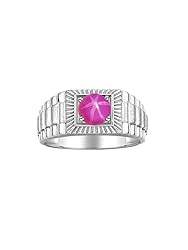 Rylos Men's Ring Sterling Silver Ring, 7MM Round