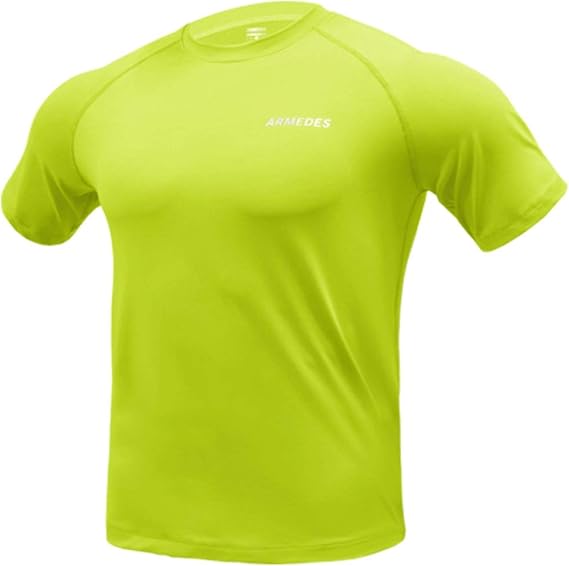 Amazon メンズ シャツ 半袖 スパン Tシャツ スポーツ ジム ジョギング ランニング サッカー ウェア ゴルフ シャツ スーツ インナー 春物 夏 秋 冬 丸首 ローネック Ar197 Tシャツ カットソー 通販
