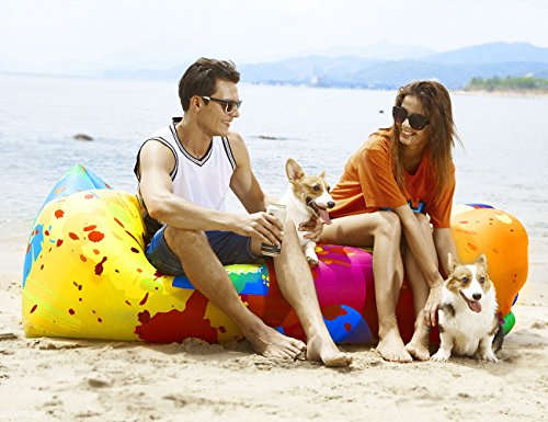 yeacar Inflatable Lounger Air Sofa, Portable Waterproof Indoor or Outdoor Inflatable Couch for Camping Park Hiking Travelling Picnics Pool Music Festivals and Beach Party - Thumbnail 2