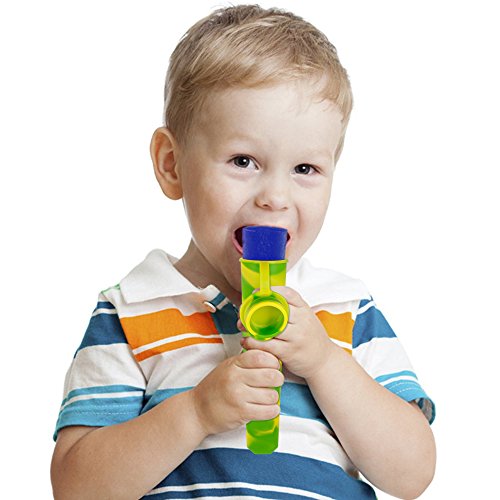 Silicone Ice Pop Molds Set of 6, maxin Mold Colored Rainbow Swirl Ice Popsicle Mold Maker with Attached Lids. (Asorted Color)