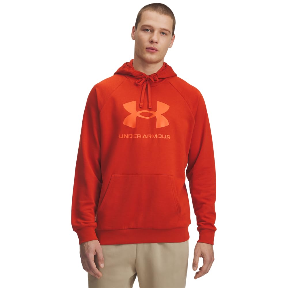 Under Armour Men's Rival Fleece Logo Hoodie, (842) Surplus Orange / / Orange Base, Small Image
