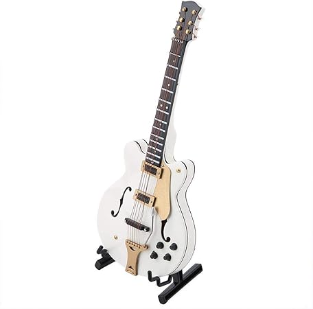 Garosa Guitarra Eléctrica de Madera En Miniatura con Caja Modelo Adornos: Amazon.es: Hogar
