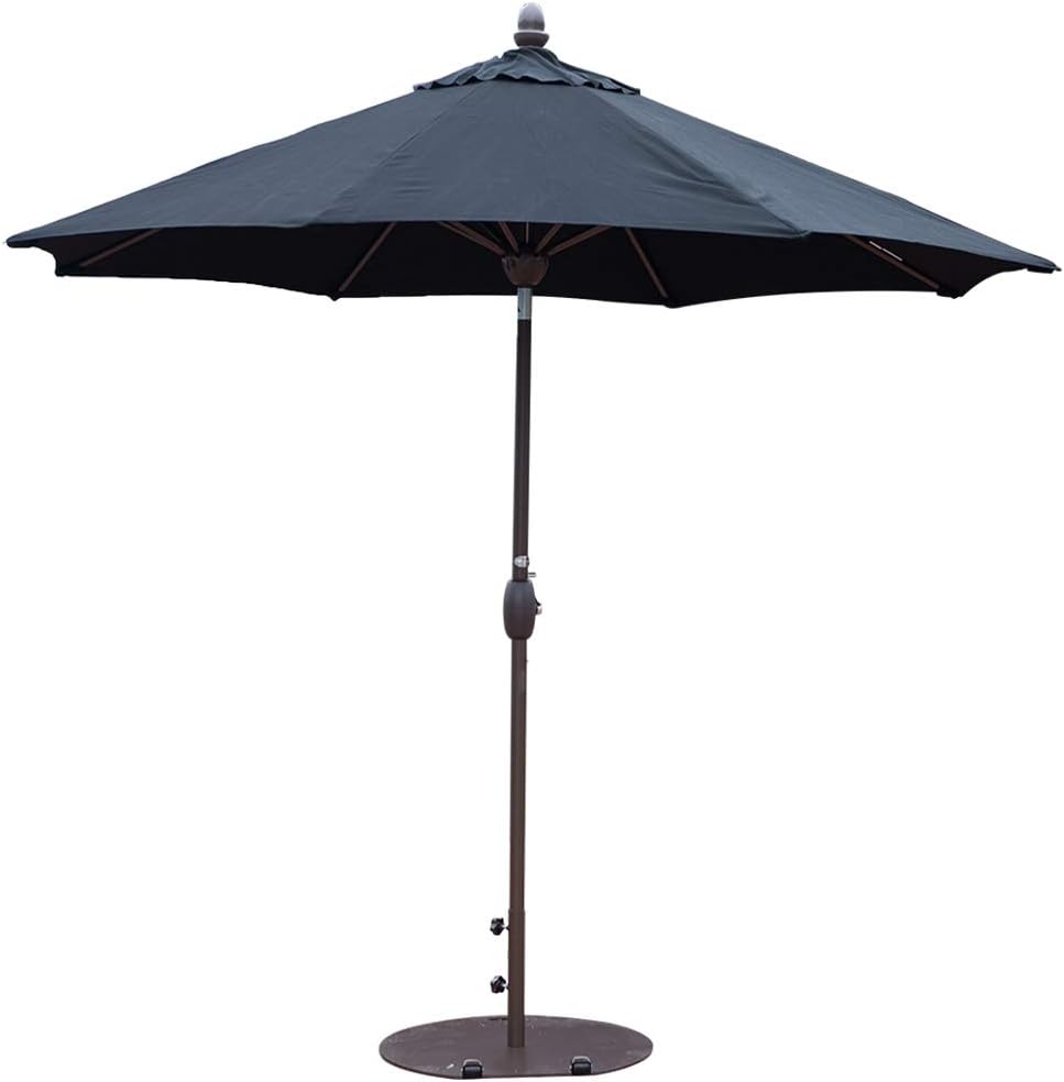 Amazon Com Sorara 11ft Patio Umbrella Outdoor Umbrella Patio Market Table Umbrella With Push Button Tilt And Crank For Garden Lawn Deck Backyard Pool Black Garden Outdoor