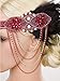 Vijiv Red 1920s Flapper Headband Accessories Gatsby Style 20s Headpiece