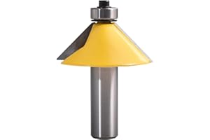 KATUR 45 Degree Chamfer and Bevel Edging Router Bit, Carbide Tipped Chamfer Router Bit with 1/2 Inch Shank, Woodworking Milli