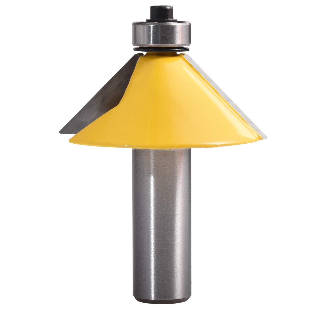 KATUR 45 Degree Chamfer and Bevel Edging Router Bit, Carbide Tipped Chamfer Router Bit with 1/2 Inch Shank, Woodworking Milling Cutter (1/2" Shank 45 Degree)