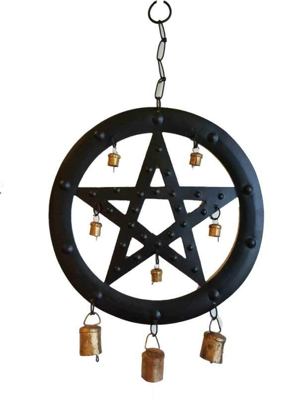 AzureGreen FW498 9.5 in.Black Pentagram Wind Chime