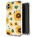 JIAXIUFEN Clear Case Cute Girl Sunflowers Slim Shockproof Flower Floral Desgin Soft Flexible TPU Silicone Back Cover Phone Case for iPhone Xs Max 2018 6.5 inch