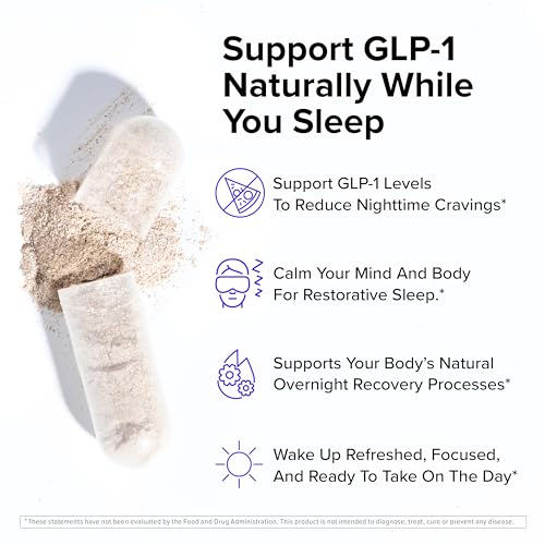 InnoSupps Night Shred GLP-1 Supplement Weight Loss - Night Time Fat Burner - Appetite Suppressant, Sleep & Metabolism Support with Ashwagandha, Akkermansia, Melatonin, GABA - 60 Capsules, 30 Servings