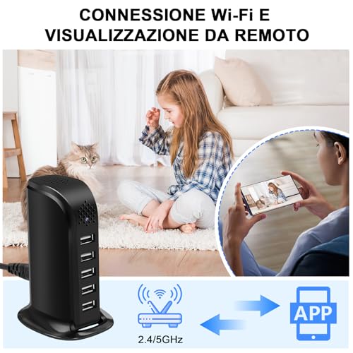 Nisanmoon 5G WiFi Hidden Camera, 5 Ports USB Charger with Hidden Camera, 1080P HD Wi-Fi Mini Hidden Spy Camera with Motion Detection and Remote View