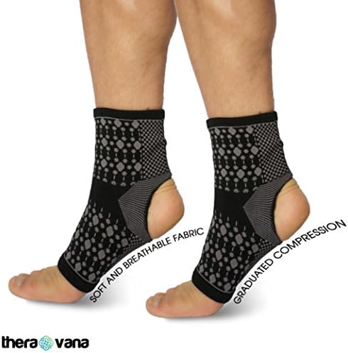 THERAVANA Plantar Fasciitis Compression Ankle Sleeve Socks (1 Pair). Ankle Brace For Foot Pain, Arthritis Swelling, Blood Circulation, Sports Endurance, Arch Support for Men &amp; Women