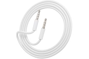 RASTKY Audio Cable Male to Male with Stable Performance for Phone/Car/Laptop, 1M White AUX Cable