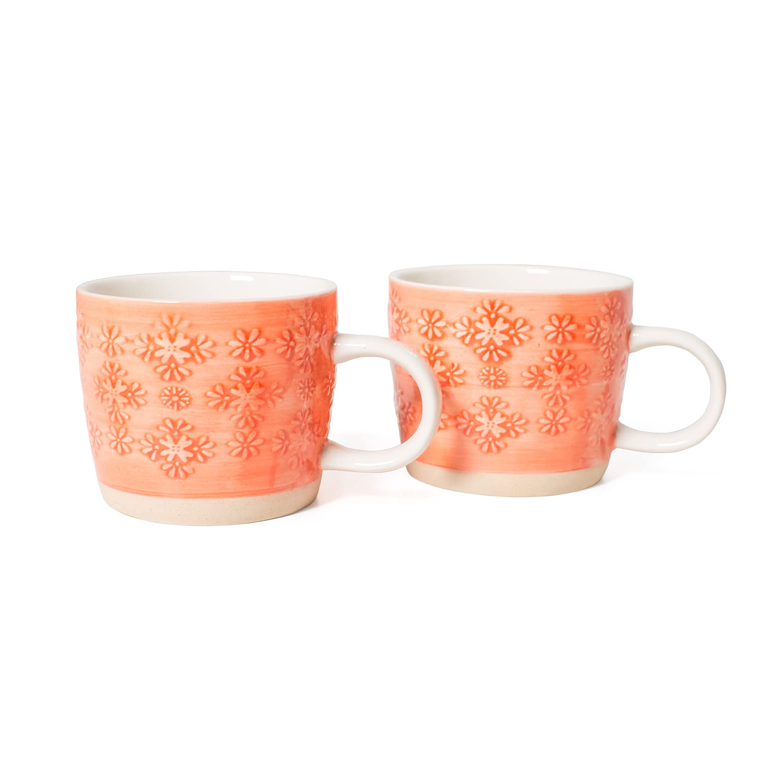 BlissHome Nadiya Hussain Mug Embossed red Set of 2