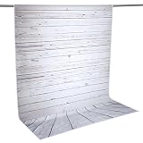 Neewer 5x7ft/152x213cm Light Grey 100% Polyester Wooden Backdrop Background for Photography Studio Video Shooting (Backdrop Only!)