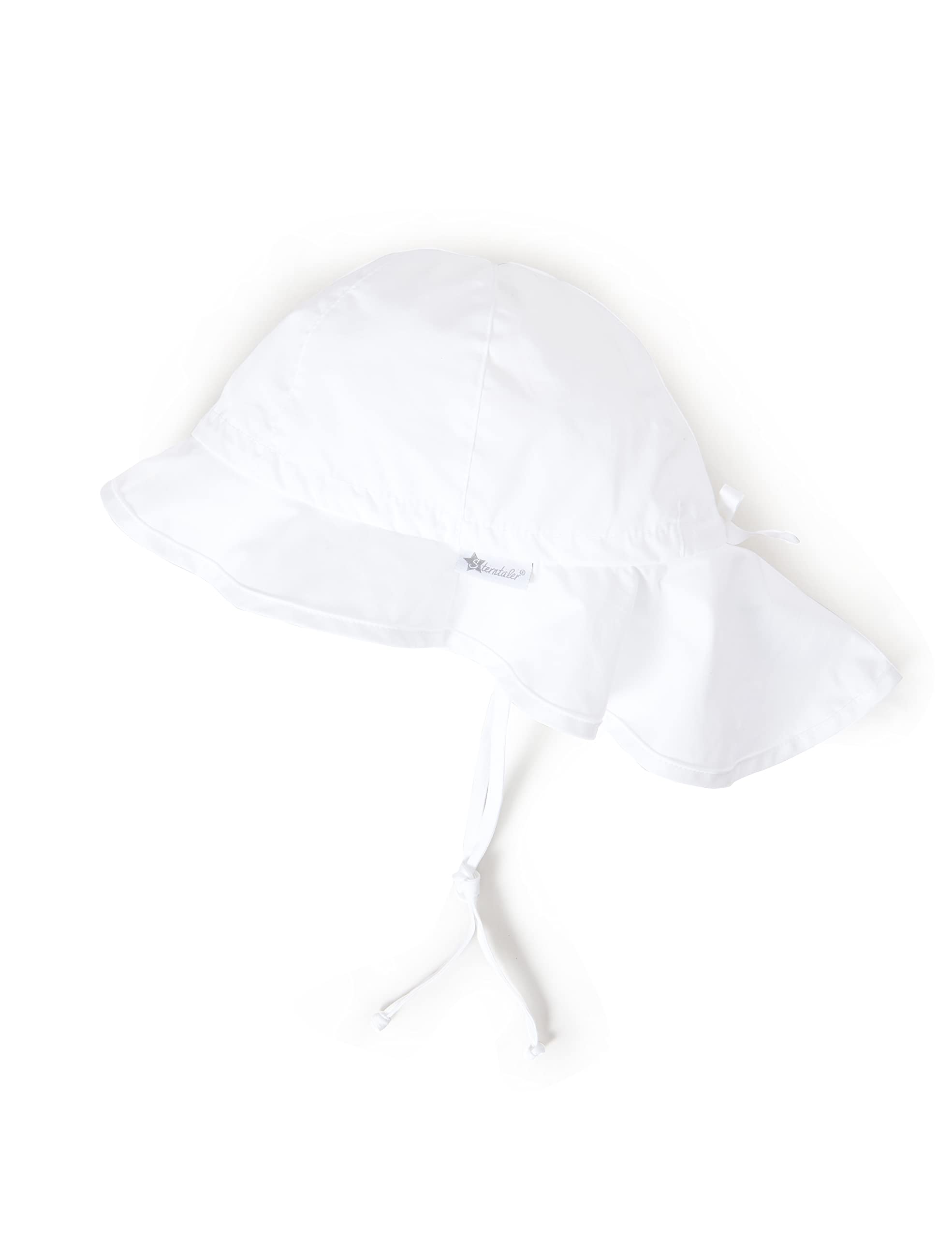 Sterntaler Boy's Unisex Hat With Chinstraps and Neck Protection, Age: From 2-4 Years, Size: 53, White Hat, White (Weiss 500), Medium (Manufacturer Size: 53)