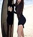 Yonala Womens Irregular Hem Long Sleeve Dress Solid Bodycon T Shirt Mini Dress Black