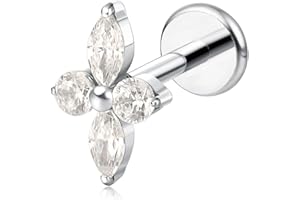 Limerencia F136 Titanium Hypoallergenic Piercing Jewelry 18G 6mm 8mm 10mm For Tragus,Helix,Conch,Cartilage,Implant Grade Flat