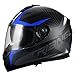 TRIANGLE Full Face Dual Visor Matte Black Street Bike Motorcycle Helmet (Medium, Matte Blue)
