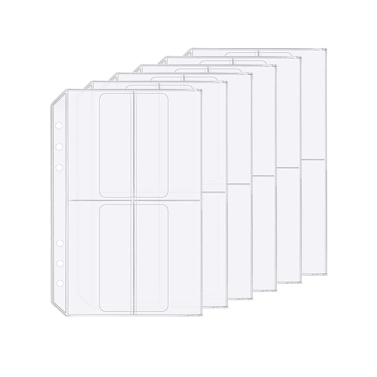 D Ring Binder Accessory Punched Binder Pockets Divider Ruler Tab Index (4 Pocket,A5)