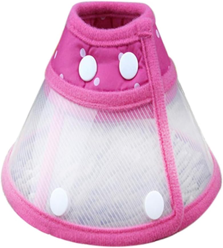 qingsb Puppy Pet Dog Cat Comfy Cone Neck Collar Anti-Bite Medical Recovery Protection - Pink S