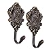 TINKSKY One Pair Rose Pattern Curtain Hooks Vintage Drapery Holdbacks ()