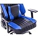 VON RACER Memory Foam Gaming Chair-Adjustable Tilt, Angle and 3D Arms Ergonomic High-Back Leather Racing Executive Computer Desk Office Metal Base, Blue