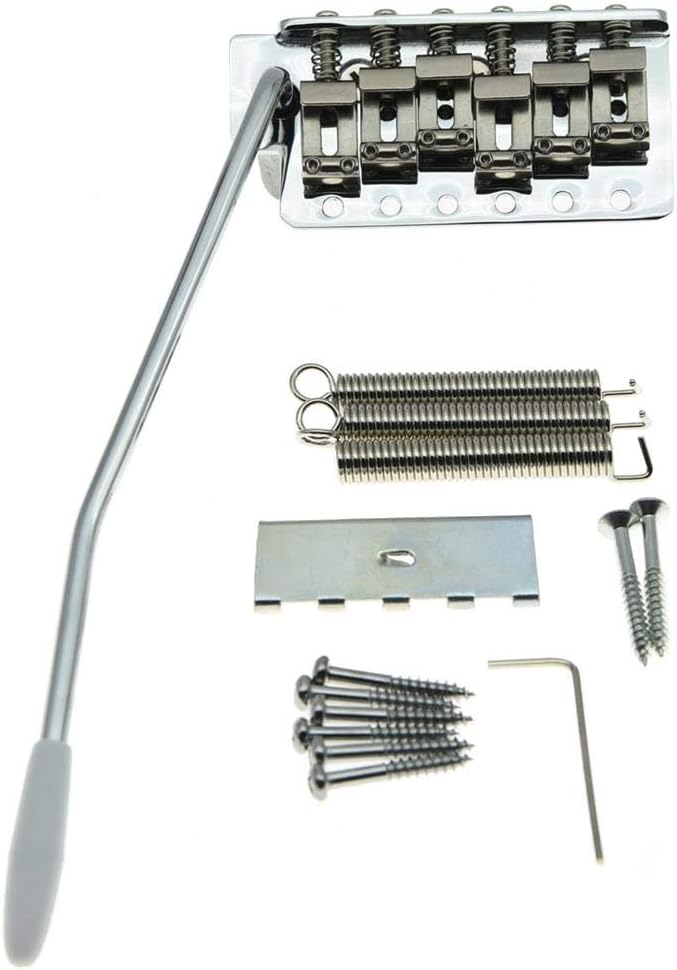 KAISH Chrome Vintage ST Strat Guitar Trem Tremolo Bridge Full Size Block Bent Saddles