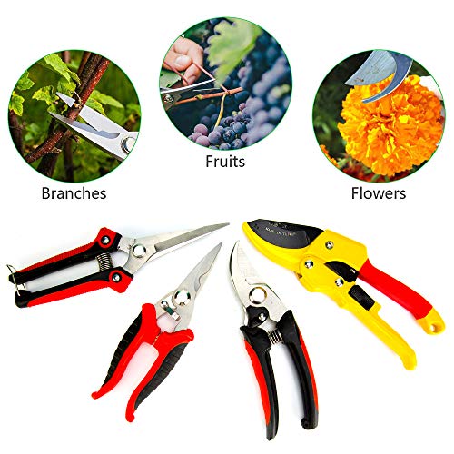 image for Fstop Labs 4 Packs Pruner Shears Garden Cutter Clippers, Stainless Ste