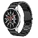 V-MORO Metal Black Strap Compatible with Galaxy Watch 46mm Bands/Gear S3 Frontier Band with Clips No Gaps Solid Stainless Steel Bracelet for Samsung Galaxy Watch 46mm R800/Gear S3 Smartwatch