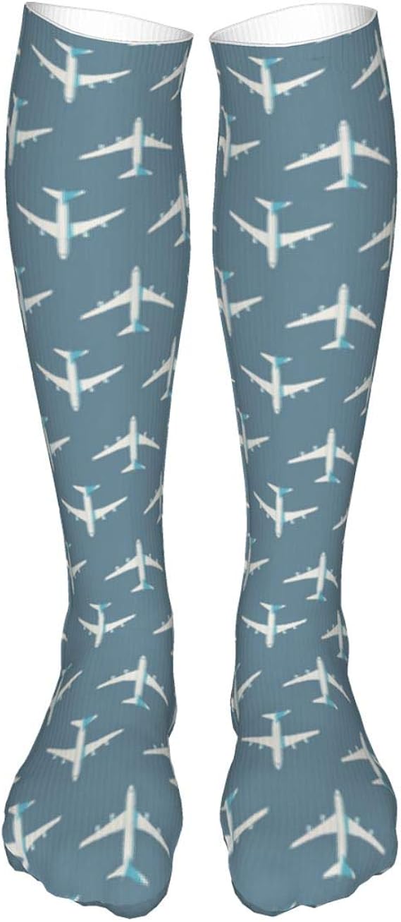 Jumbo Jet Airliner Aircraft Slate Unisex Over the Calf Breathable