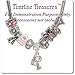 Timeline Treasures European Charm Bracelet Charms and Beads For Women, DIY Jewelry, Birthstone October Pink