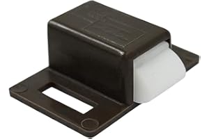 Noa Store Single Shower Door Catcher - Push to Close Latch for Frame - Soft Closer for Bathroom - Rust Proof Box with Nylon Tip Hardware - Spring Loaded - Brown