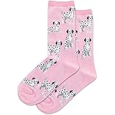Hot Sox Women's Dalmatian Crew Socks 1 Pair, Pink, Women's 9-11